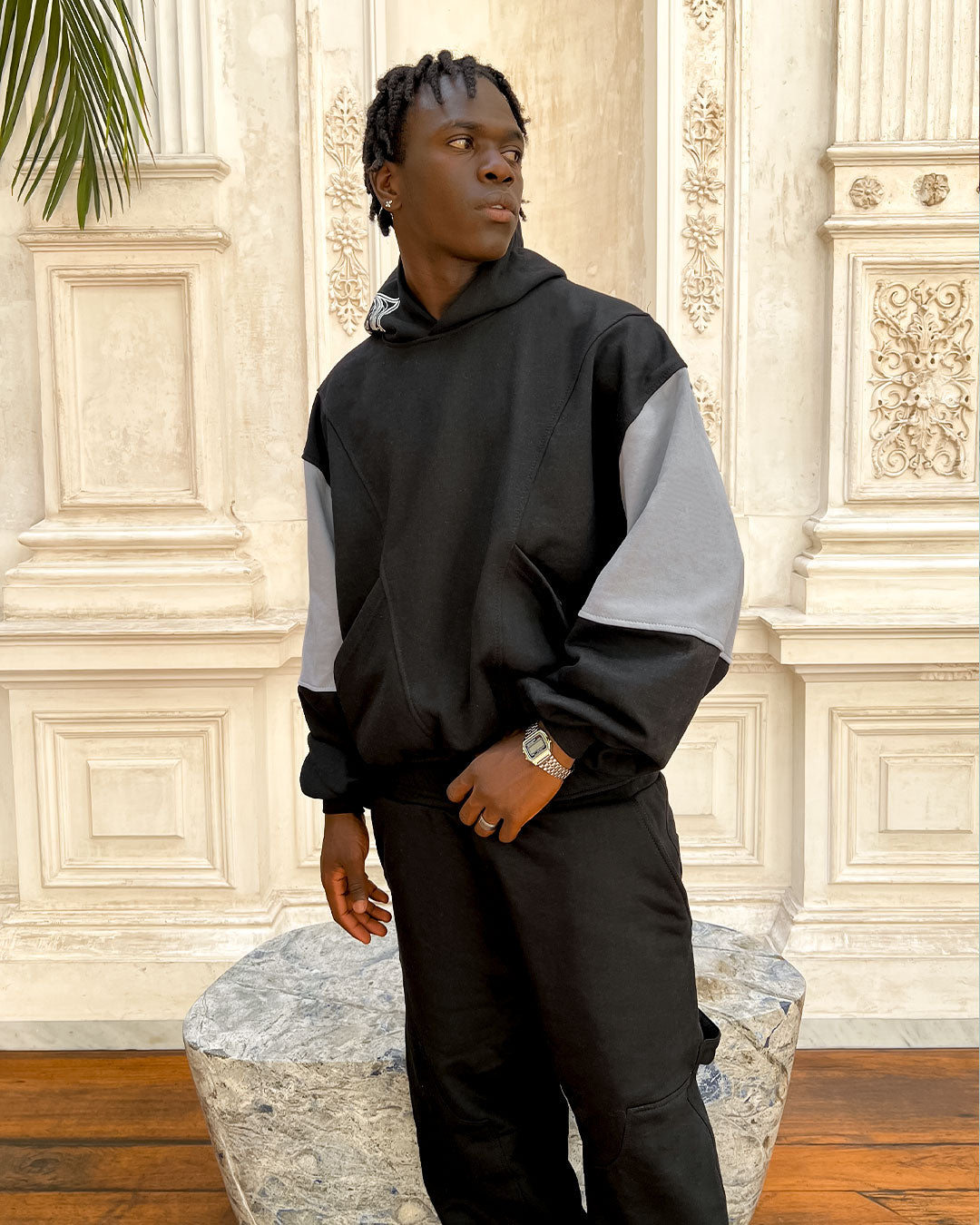 Hoodie OG V.1 Gris Perla / Negro