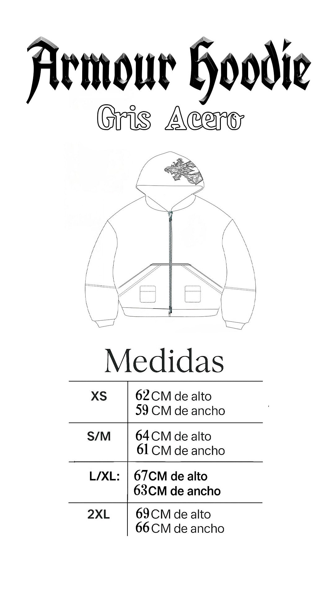 ''Armour Hoodie'' Gris Acero